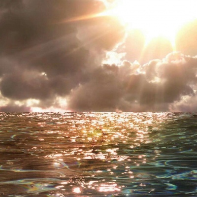 个性梦幻唯美紫色天空背景图