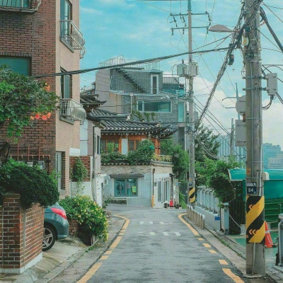 夏天的故事小镇美丽背景图