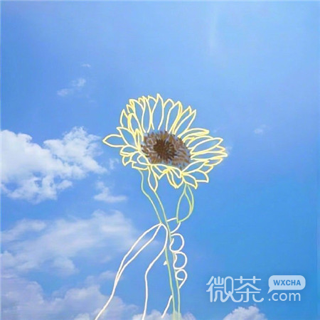 唯美创意蓝天白云简笔画微信聊天背景图
