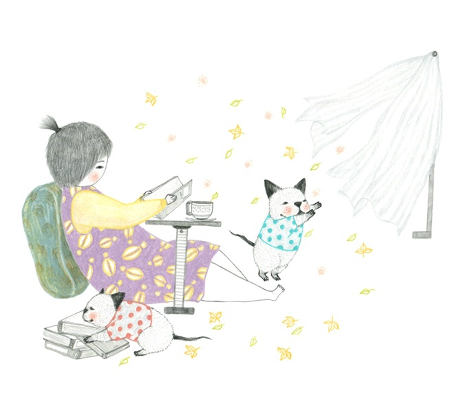 个性女生手绘简单可爱微信背景图