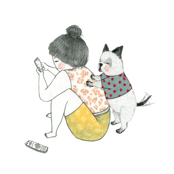 个性女生手绘简单可爱微信背景图