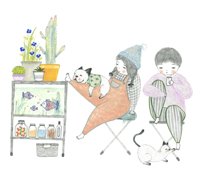 个性女生手绘简单可爱微信背景图