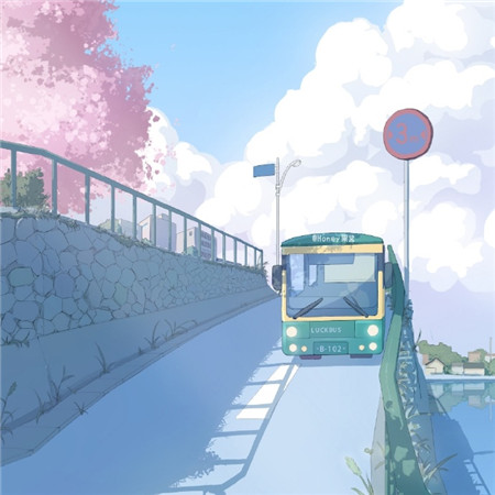 宫崎骏蓝色漫画下的蓝蓝夏日唯美梦幻微信聊天背景图