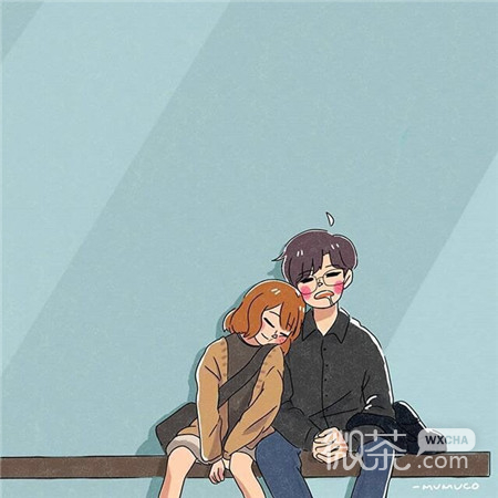 个性情侣二人卡通可爱空间素材