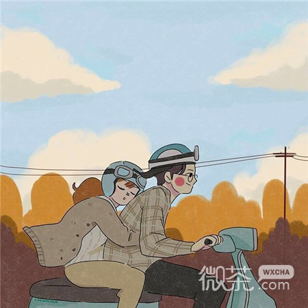 个性情侣二人卡通可爱空间素材