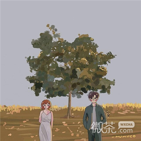 个性情侣二人卡通可爱空间素材