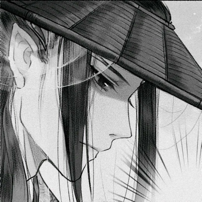 黑白动漫古风男生微信头像