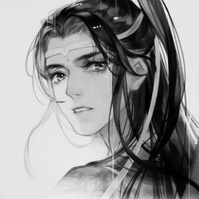 黑白动漫古风男生微信头像