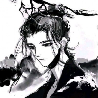 黑白动漫古风男生微信头像