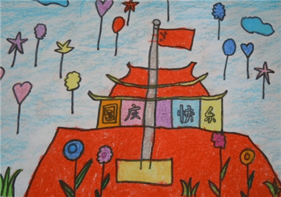 国庆节图片儿童画简笔画微信素材图片
