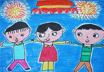 国庆节图片儿童画简笔画微信素材图片