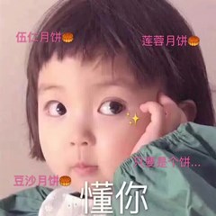 月饼相关萌娃熊猫头的微信表情包