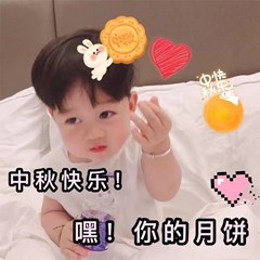 月饼相关萌娃熊猫头的微信表情包