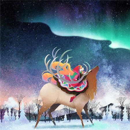 中秋节赏月的卡通月亮微信朋友圈背景图