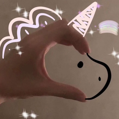 抖音最火拍照手势图独角兽微信素材图片