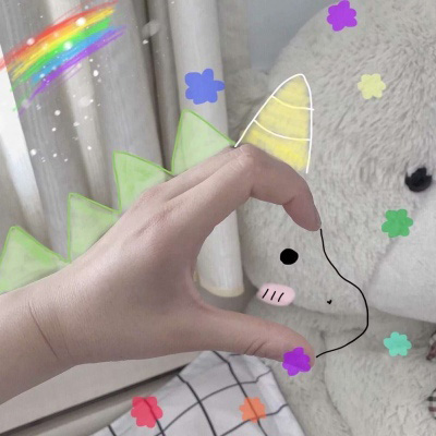 抖音最火拍照手势图独角兽微信素材图片