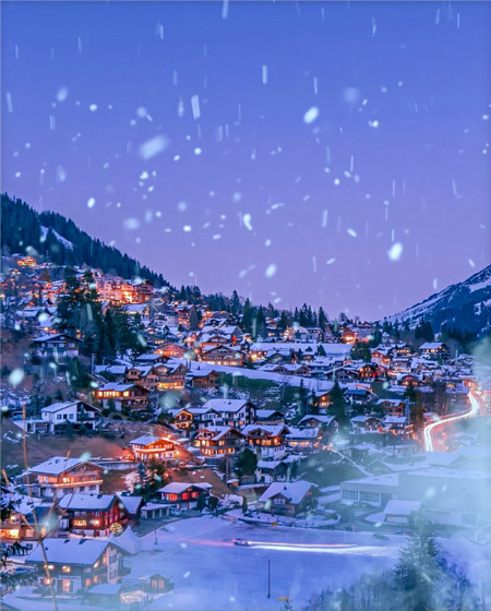 唯美意境大雪纷飞微信聊天背景图