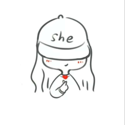 简单干净大方可爱手绘简约白底一对情侣微信头像