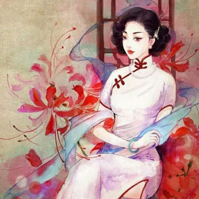 复古动漫二次元御姐旗袍微信头像