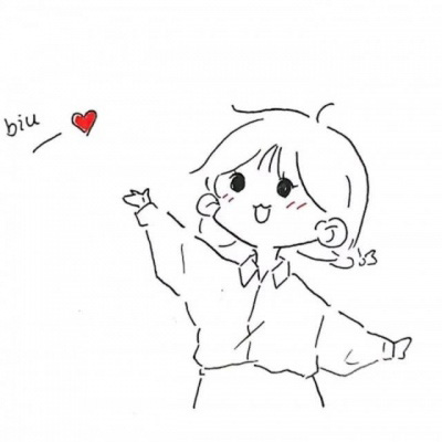 简单干净大方可爱手绘简约白底一对情侣微信头像