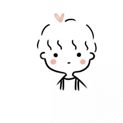 简单干净大方可爱手绘简约白底一对情侣微信头像