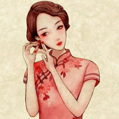复古动漫二次元御姐旗袍微信头像