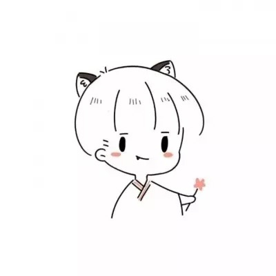 简单干净大方可爱手绘简约白底一对情侣微信头像