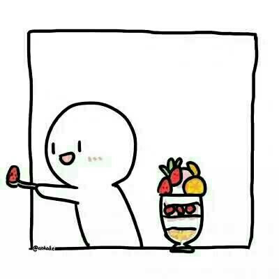 简单干净大方可爱手绘简约白底一对情侣微信头像