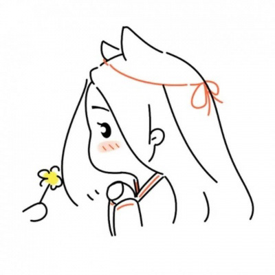 简单干净大方可爱手绘简约白底一对情侣微信头像