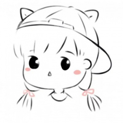 简单干净大方可爱手绘简约白底一对情侣微信头像