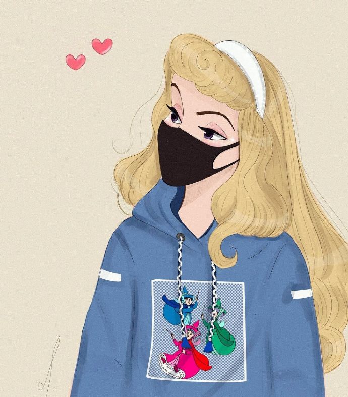 手绘小女孩微信头像