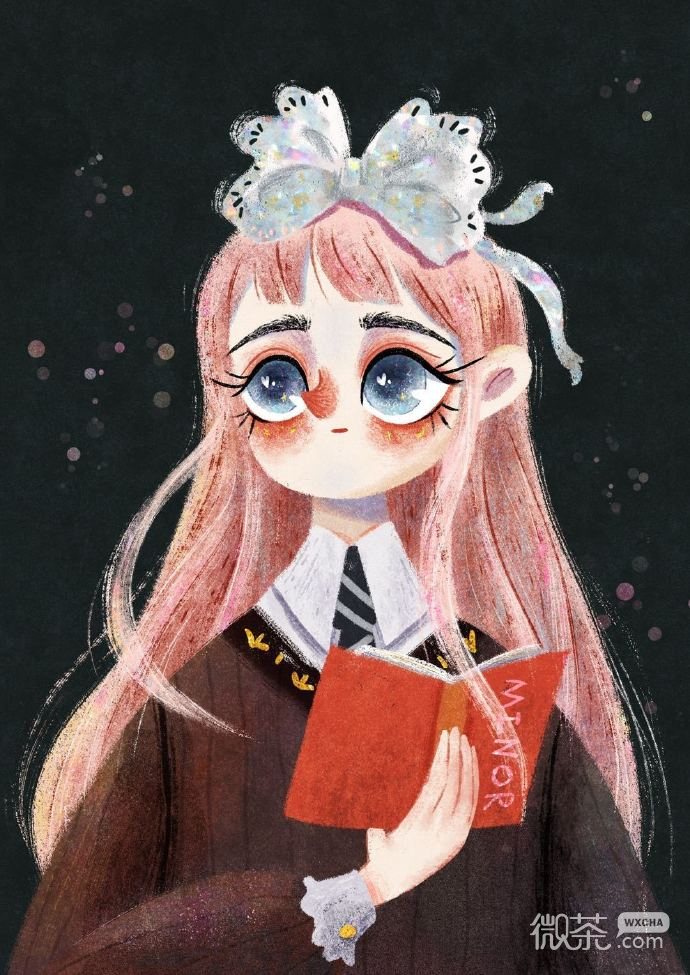 复古手绘女生微信头像