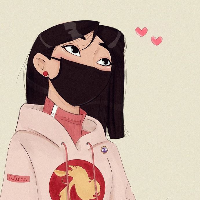 手绘小女孩微信头像