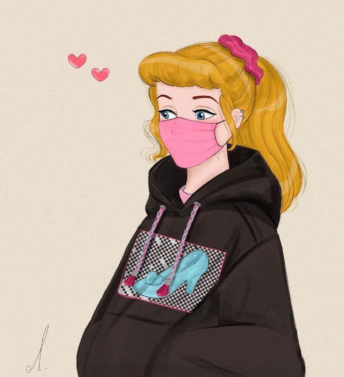 手绘小女孩微信头像