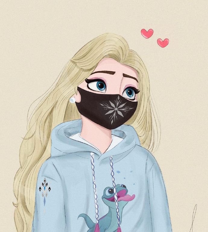 手绘小女孩微信头像