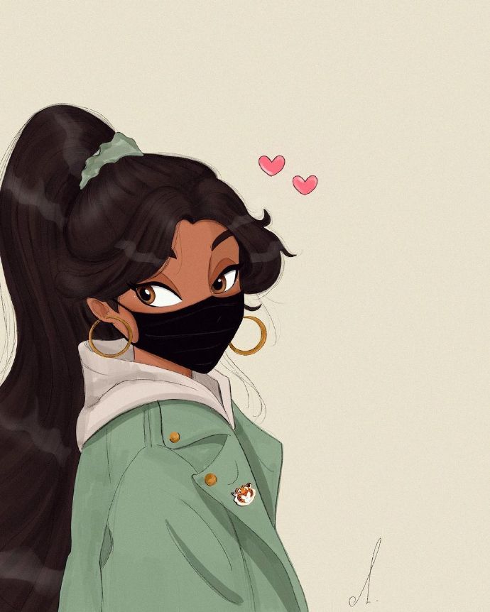 手绘小女孩微信头像