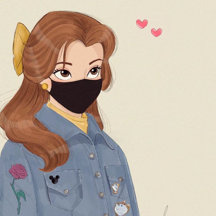 手绘小女孩微信头像