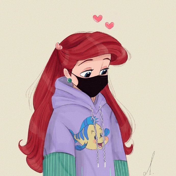 手绘小女孩微信头像