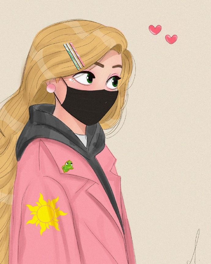 手绘小女孩微信头像