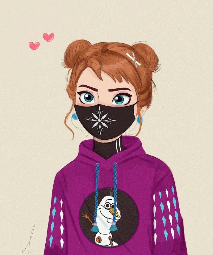 手绘小女孩微信头像