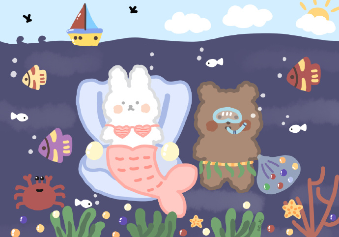 可爱插画手绘微信朋友圈配图