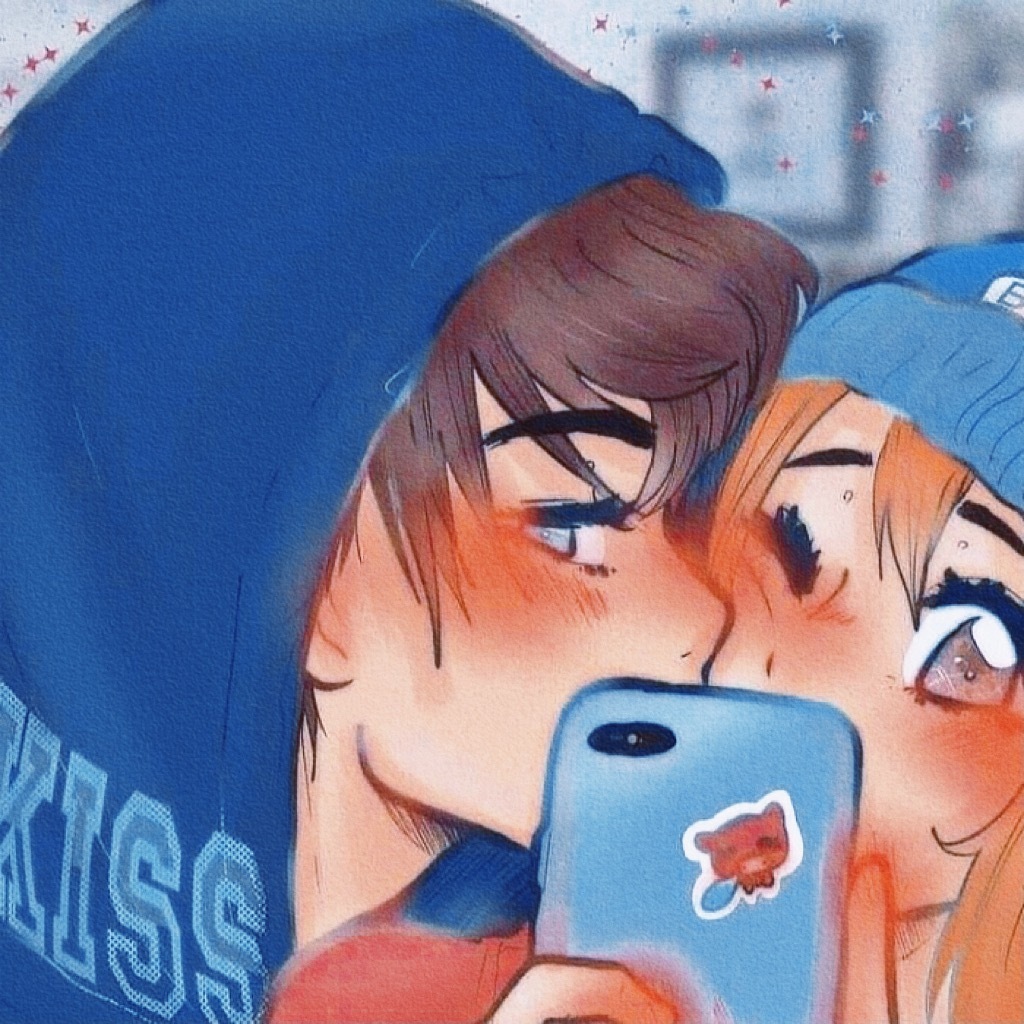 手绘好看的情侣微信头像