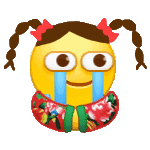 扎着小辫子穿着花棉袄的黄脸微信表情包