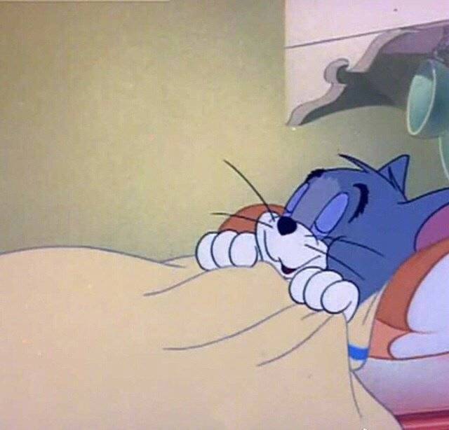 猫和老鼠睡觉睡到自然醒的微信头像