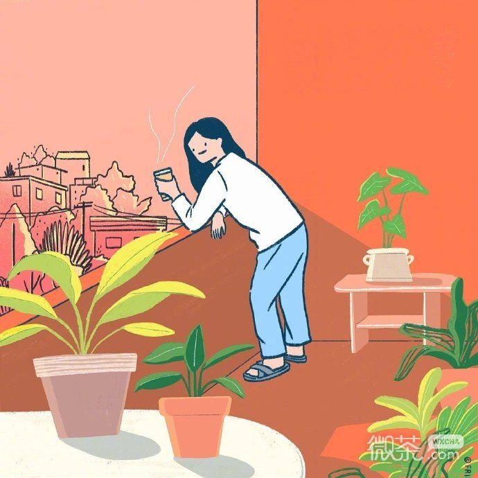 清新治愈的理想状态插画朋友圈配图