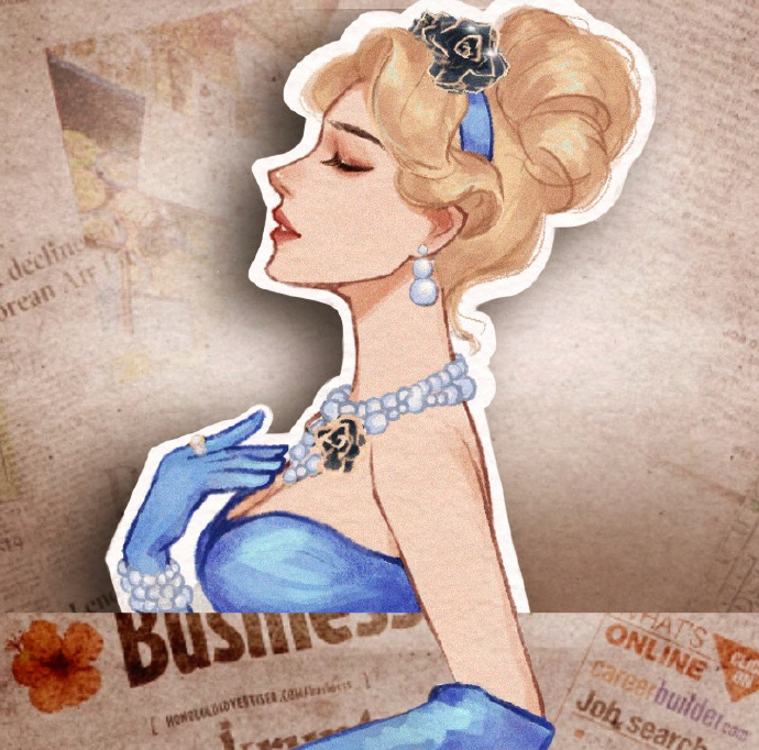 酷酷的迪士尼公主手绘微信头像