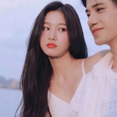 港风双人甜蜜情侣微信头像