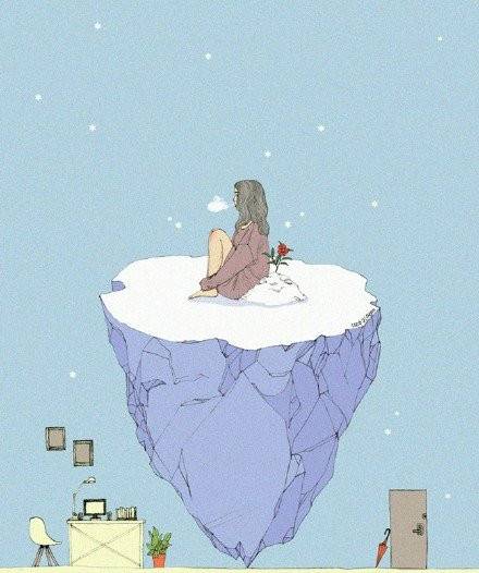 超美的插画微信朋友圈配图