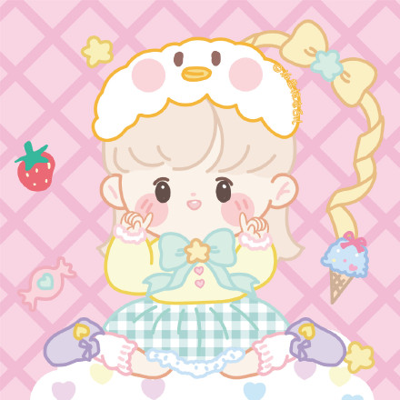 软萌的卡通闺蜜微信头像