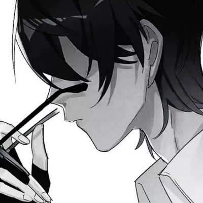 不露脸的黑白系动漫男生微信头像